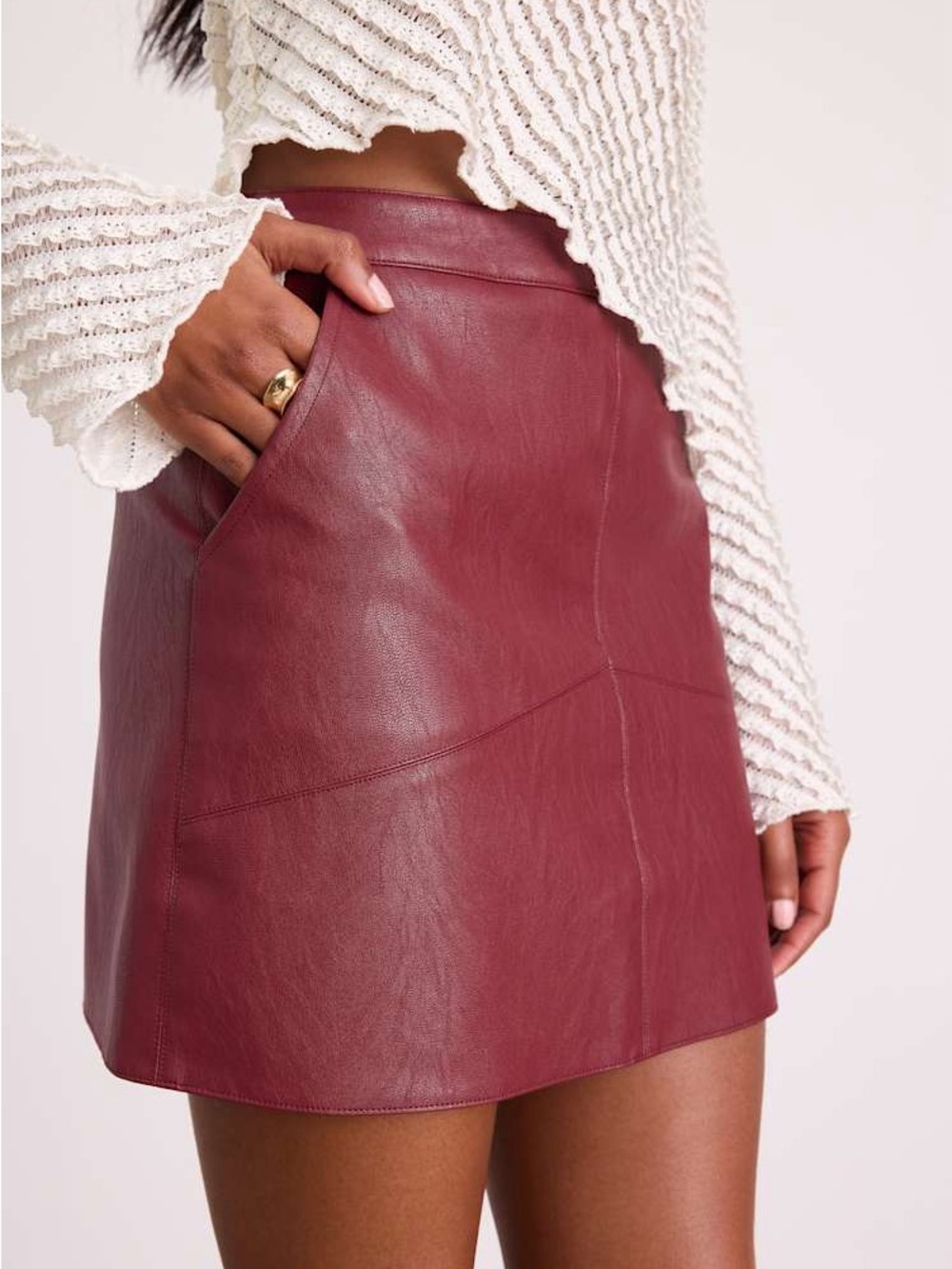 NWT Lulus Harley Vegan Leather Mini Skirt